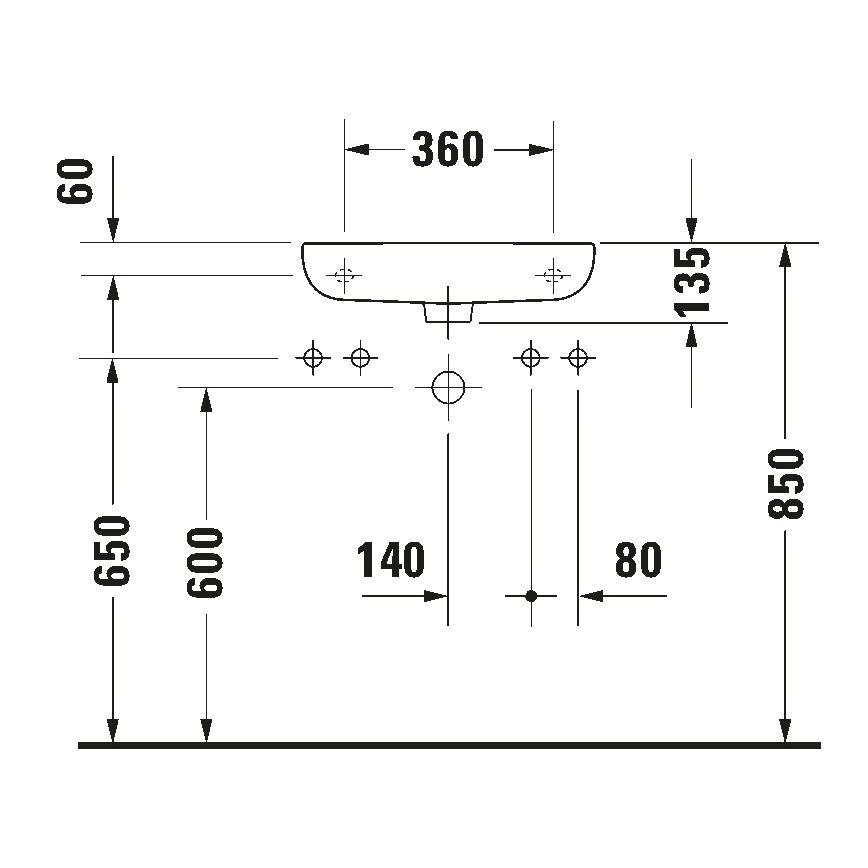Duravit 7065000092 - Lavabo sospeso D-CODE 50x22 cm ceramica/bianco lucido