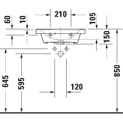 Duravit 742500060 - Lavabo suspendu D-NEO 50 x 40 cm en céramique, blanc brillant