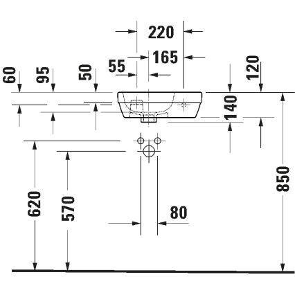 Duravit 7494000412 - Lavabo sospeso D-CODE 40x22 cm ceramica/bianco lucido