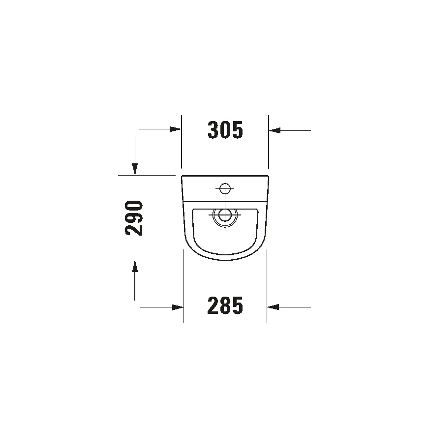 Duravit 828300000 - Urinoir sans rebord D-CODE, arrivée d'eau par le haut, évacuation arrière, céramique/blanc brillant
