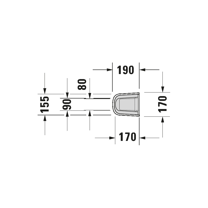 Duravit 8632700002 - Cache-siphon D-CODE 70,5x19 cm céramique/blanc brillant