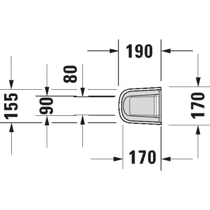 Duravit 8632700002 - Copertura per sifone D-CODE 70,5x19 cm ceramica/bianco lucido