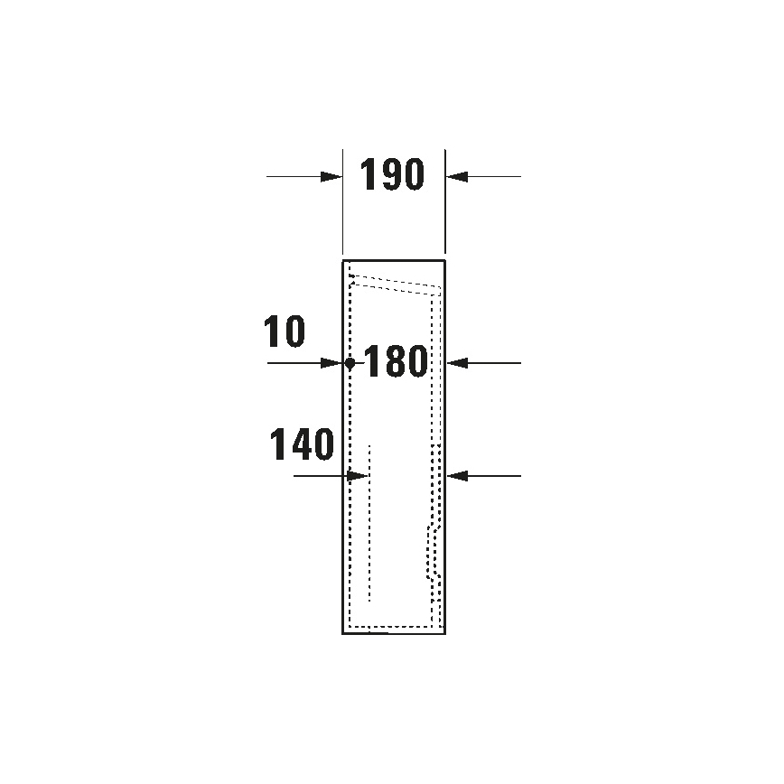 Duravit 8632700002 - Copertura per sifone D-CODE 70,5x19 cm ceramica/bianco lucido