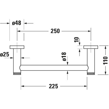 Duravit 99141000 - Poignée de baignoire D-CODE 28,4 cm en chrome brillant