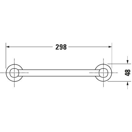 Duravit 99144600 - Badewannengriff D-CODE 28,4 cm matt schwarz