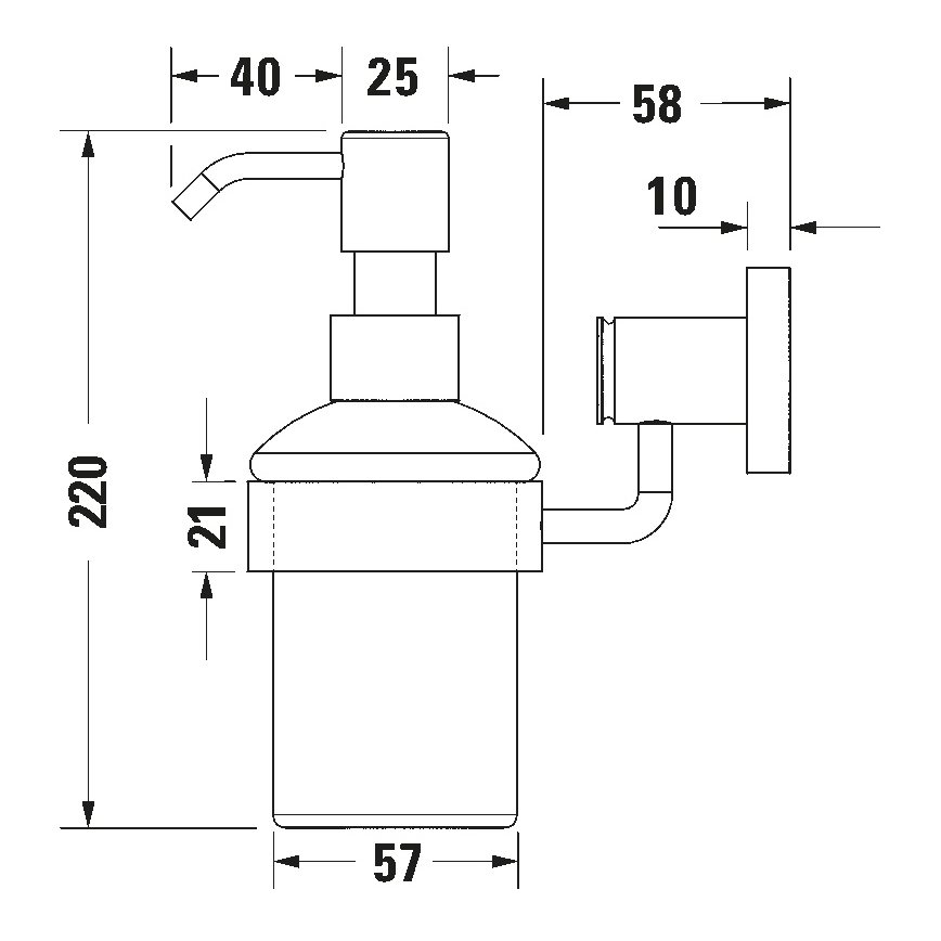 Duravit 99161000 - Dispenser da parete per sapone D-CODE 390 ml vetro opalino/cromo lucido
