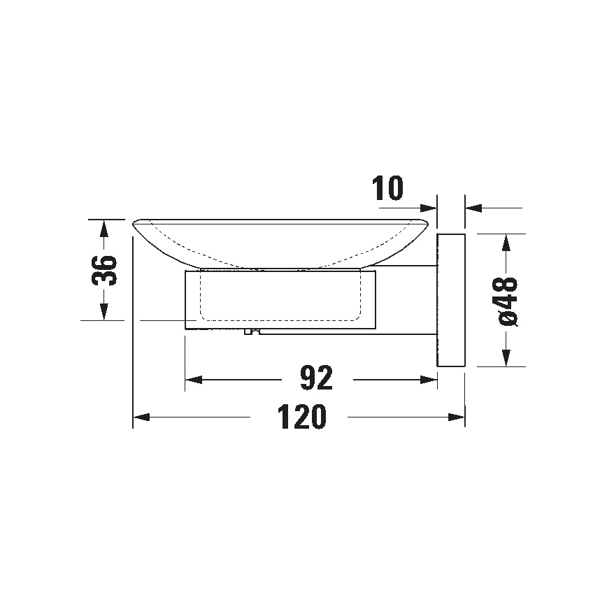Duravit 99181000 - Portasapone da parete D-CODE destro, cromo lucido