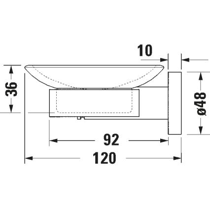 Duravit 99181000 - Wandseifenschale D-CODE, rechts, Hochglanz-Chrom