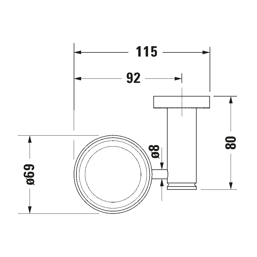Duravit 99191000 - Portaspazzolini da parete D-CODE, lato sinistro, cromo lucido