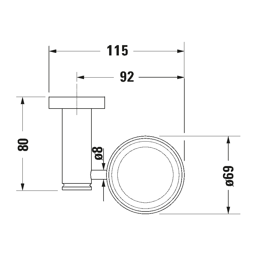 Duravit 99201000 - Porta spazzolini da parete D-CODE, destra, cromo lucido