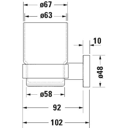 Duravit 99201000 - Porta spazzolini da parete D-CODE, destra, cromo lucido