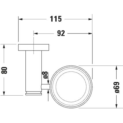 Duravit 99201000 - Wandhalter für Zahnbürsten D-CODE, rechts, glänzend verchromt