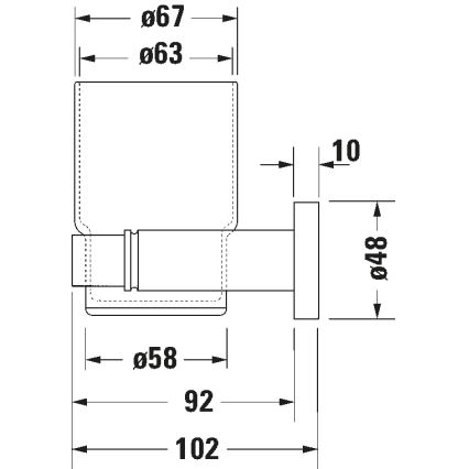 Duravit 99204600 - Support mural pour brosses à dents D-CODE, orientation droite, finition noir mat