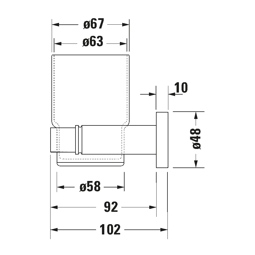 Duravit 99204600 - Support mural pour brosses à dents D-CODE, orientation droite, finition noir mat