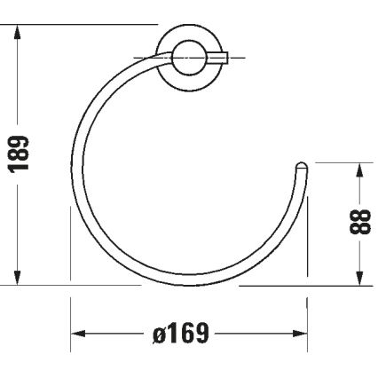 Duravit 99211000 - Porta asciugamani a parete D-CODE cromo lucido