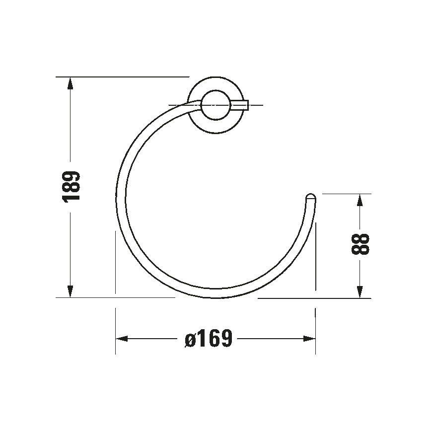 Duravit 99211000 - Porta asciugamani a parete D-CODE cromo lucido