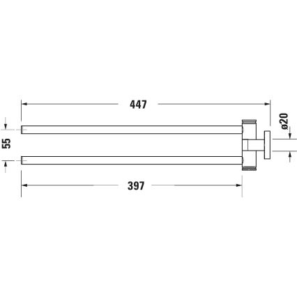 Duravit 99221000 - Porta asciugamani da parete D-CODE 44,7 cm, cromo lucido