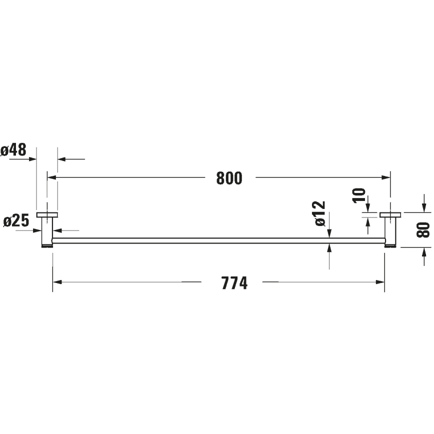 Duravit 99231000 - Porta asciugamani da parete D-CODE 84,5 cm in cromo lucido
