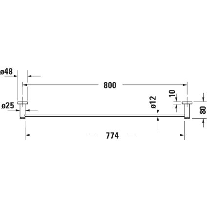 Duravit 99231000 - Porte-serviettes mural D-CODE 84,5 cm chromé brillant