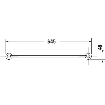 Duravit 99244600 - Porte-serviette mural D-CODE 64,5 cm noir mat