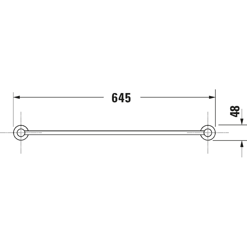 Duravit 99244600 - Porte-serviette mural D-CODE 64,5 cm noir mat