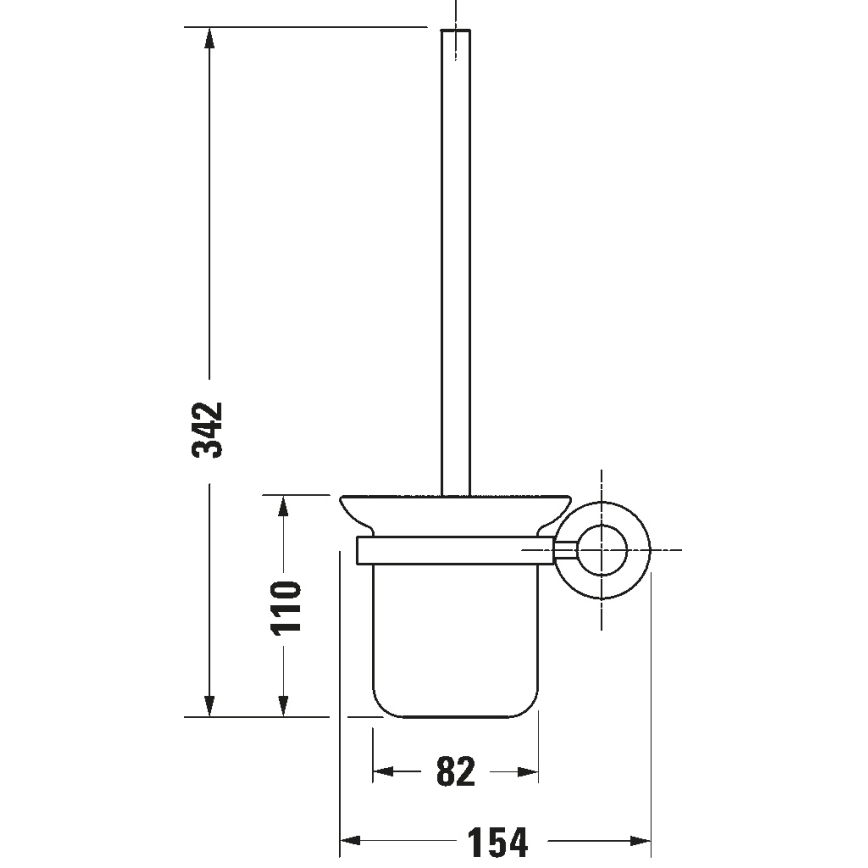 Duravit 99271000 - Scopino WC da parete D-CODE, finitura cromo lucido
