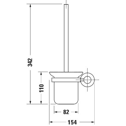 Duravit 99274600 - Scopino WC da parete D-CODE, nero opaco