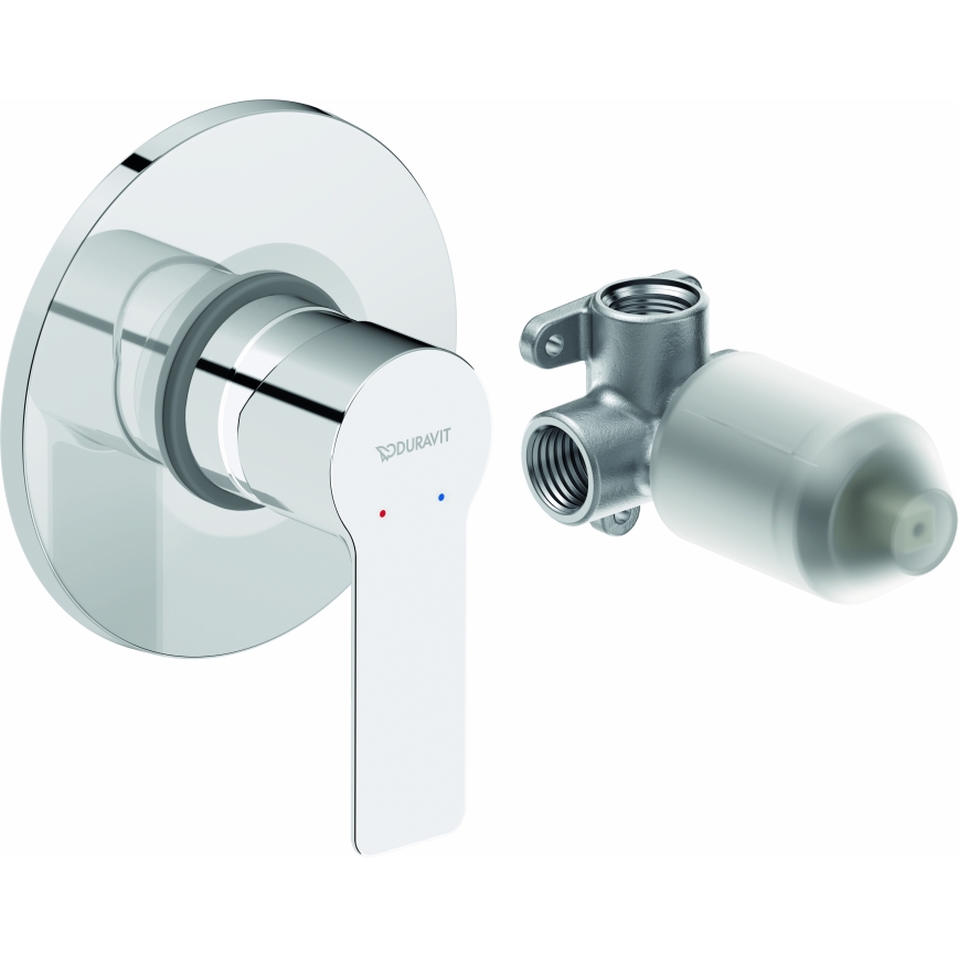 Duravit DC4210007010 - Mitigeur de douche pour installation encastrée D-CODE, chrome brillant