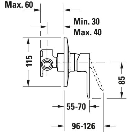 Duravit DC4210007046 - Mitigeur de douche pour installation encastrée D-CODE noir mat