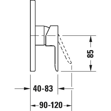 Duravit DC4210010010 - Miscelatore doccia per installazione ad incasso D-CODE cromo lucido