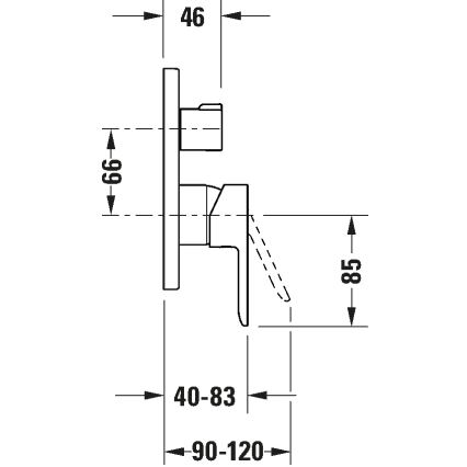 Duravit DC4210012046 - D-CODE Unterputz-Duscharmatur, matt schwarz