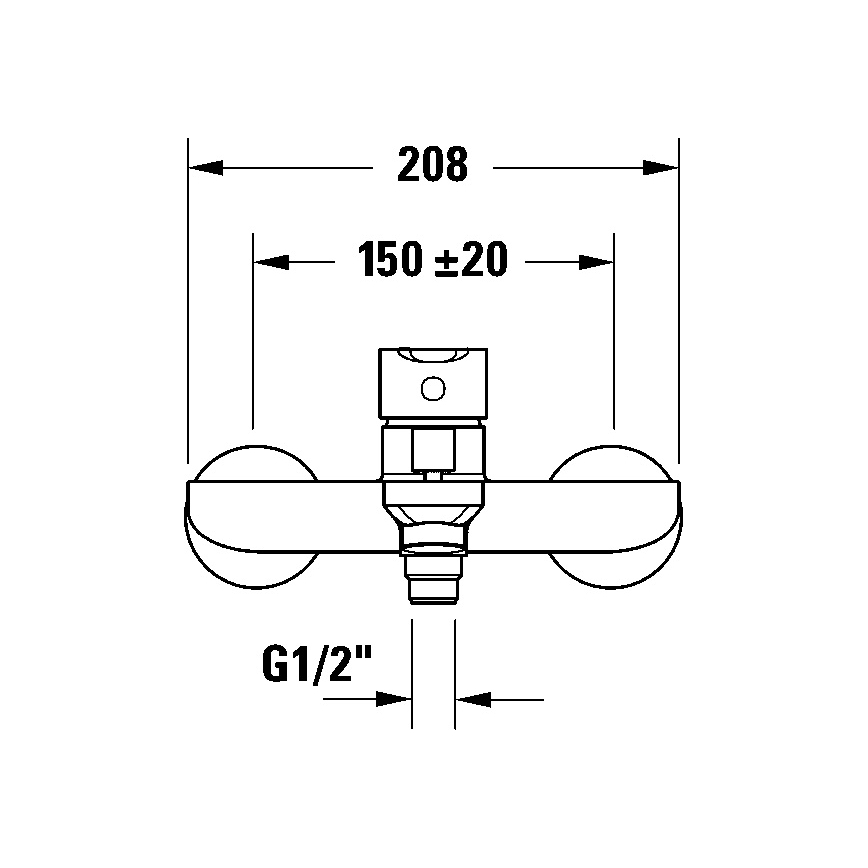 Duravit DC5230001010 - Badewannenarmatur D-CODE, glänzender Chrom