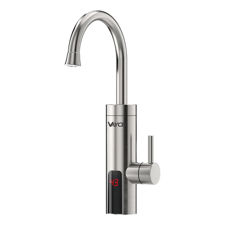 Durchlauferhitzer mit LED-Anzeige 3000W/230V IPX4 Edelstahl