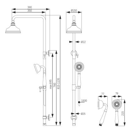 Duschgarnitur AEROSKOBING Messing