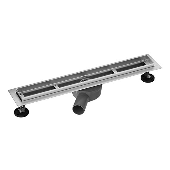 Duschrinne 65x6,7 cm silber/grau