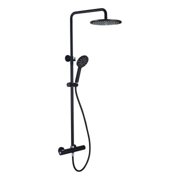 Duschset mit Thermostatarmatur DRAGOR matt-schwarz