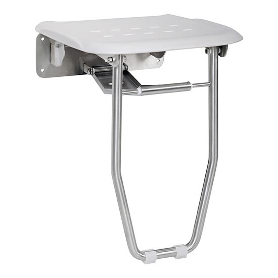 Duschsitz 35x43,3 cm silber/weiß