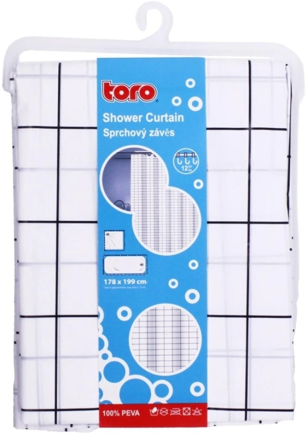 Duschvorhang TORO EASY 178x199 cm weiß/schwarz