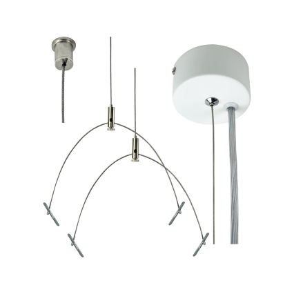 e2 elektro - Kit de câbles de suspension 150 cm, chrome brillant