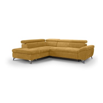 Eck-Schlafsofa SALERNO in L-Form, links, gelb