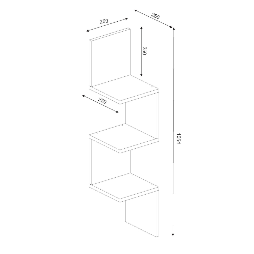 Eck-Wandregal CORNER 105,4x25 cm weiß