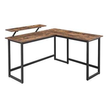 Eckschreibtisch SOLEA braun/schwarz