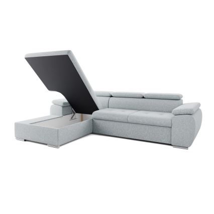 Eck-Schlafsofa in L-Form mit Stauraum PADUA, grau, links