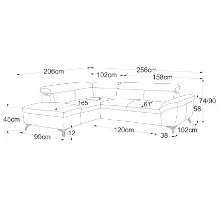 Eck-Schlafsofa SALERNO in L-Form, links, gelb