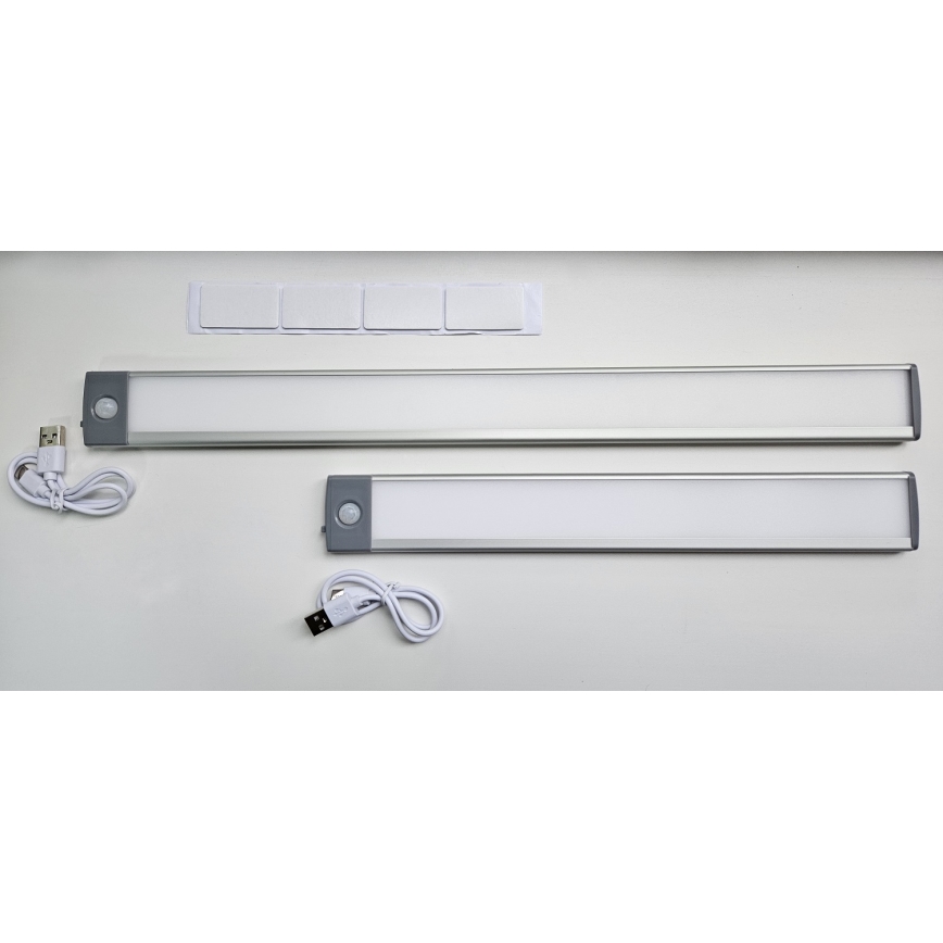 Éclairage de meubles rechargeable avec détecteur LED/2,5W/5V USB 800 mAh 4200K 32,5 cm