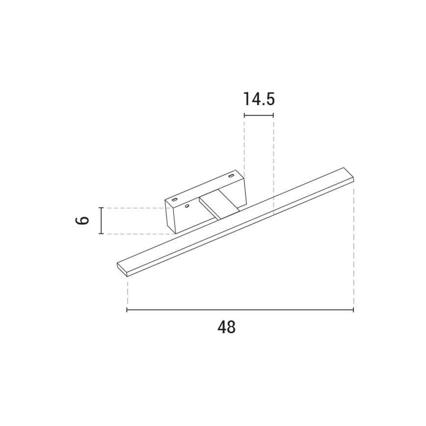 Éclairage de miroir LED/10W/230V 3000K chrome brillant