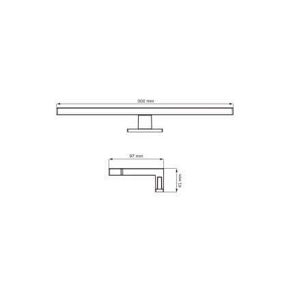 Éclairage de miroir salle de bain MILOS LED/5W/230V 4000K 30 cm IP44 chrome brillant