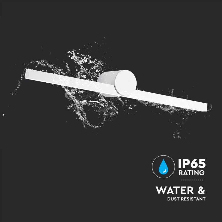 Éclairage LED pour miroir de salle de bains, 10 W/230 V, 3000 K, IP65, blanc