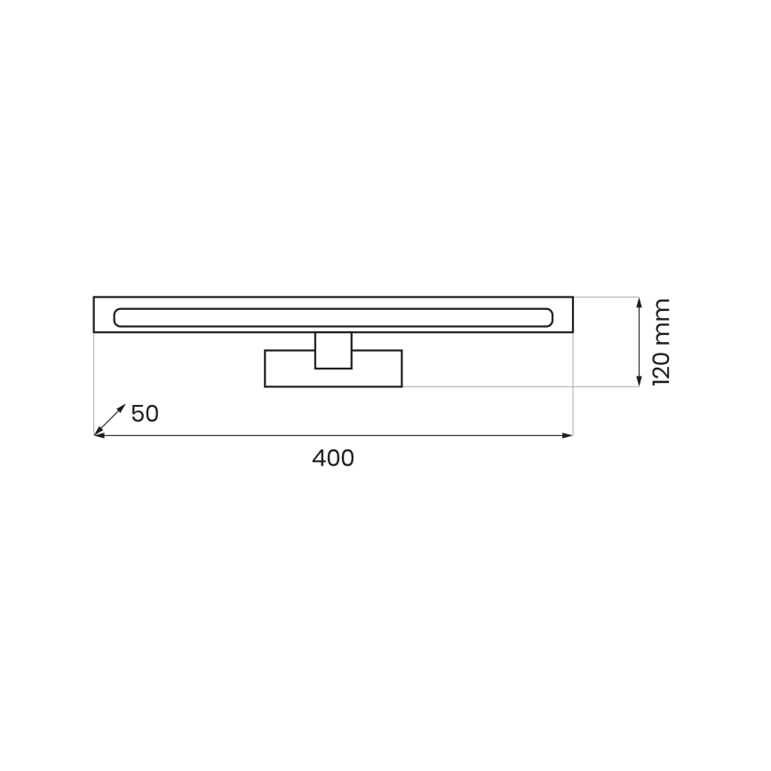 Éclairage LED pour miroir de salle de bains KLIMT, 8 W, 230 V, 3 températures de couleur (3000/4000/6000 K), 40 cm, IP44, finition dorée