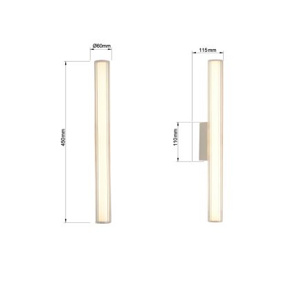 Éclairage LED pour miroir de salle de bains LINEA LED/8W/230V 3000/4000/6000K IP44 45 cm blanc